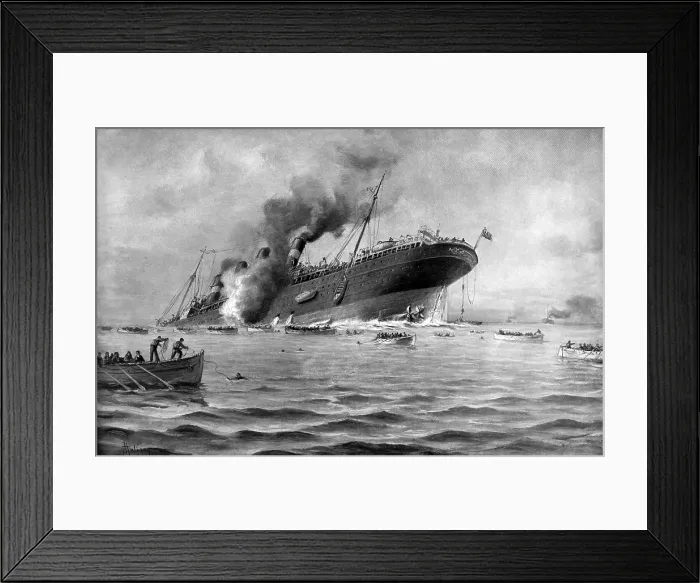 Framed Print : RMS Lusitania torpedoed by a German submarine on May 7, 1915. (BSLOC_2012_4_98) Framed Print : RMS Lusitania torpedoed by a German submarine on May 7, 1915. (BSLOC_2012_4_98)