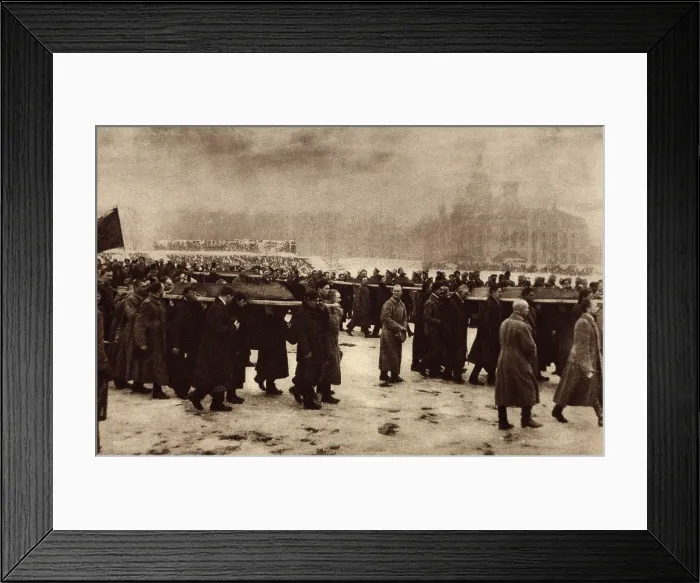 Framed Print : Russian Revolution. Funeral of 182 persons killed by Czarist police on Feb. 26, 1917. They were buried in the Petrograd field of Mars. (BSLOC_2013_4_206)