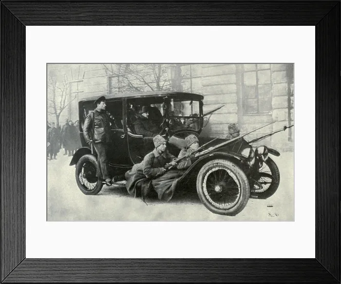 Framed Print : Duma messengers protected by Armed guards. Russian Revolution, 1917 Framed Print : Duma messengers protected by Armed guards. Russian Revolution, 1917