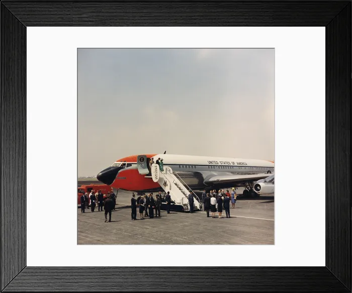Framed Print : President and Mrs. Kennedy about to leave Air Force One in Mexico City. Jan. 29, 1962 Framed Print : President and Mrs. Kennedy about to leave Air Force One in Mexico City. Jan. 29, 1962
