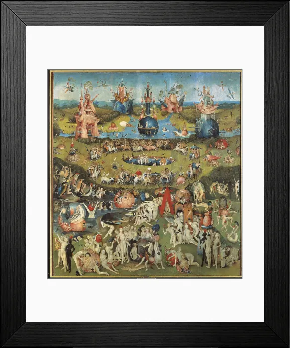 Framed Print : Bodies of Christian Martyrs Brought by the Angels, by Joren Anthoniszoon Van Aeken known as Bosch Hieronymus, 1503 - 1504, 16th Century, oil on panel, cm 220 x 195 - Spain