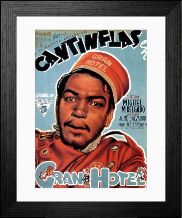 Framed Print : GRAN HOTEL, Cantinflas on Spanish poster art, 1944 Framed Print : GRAN HOTEL, Cantinflas on Spanish poster art, 1944