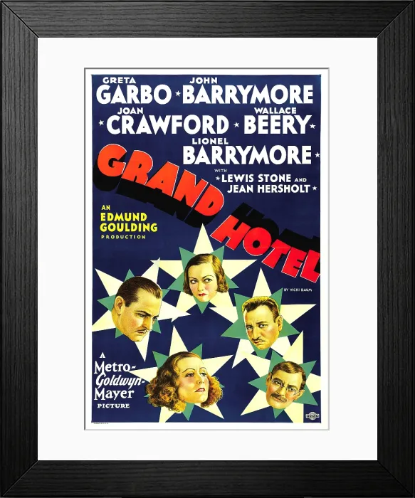 Framed Print : GRAND HOTEL, clockwise from left: John Barrymore, Greta Garbo, Wallace Beery, Lionel Barrymore, Joan Crawford, 1932