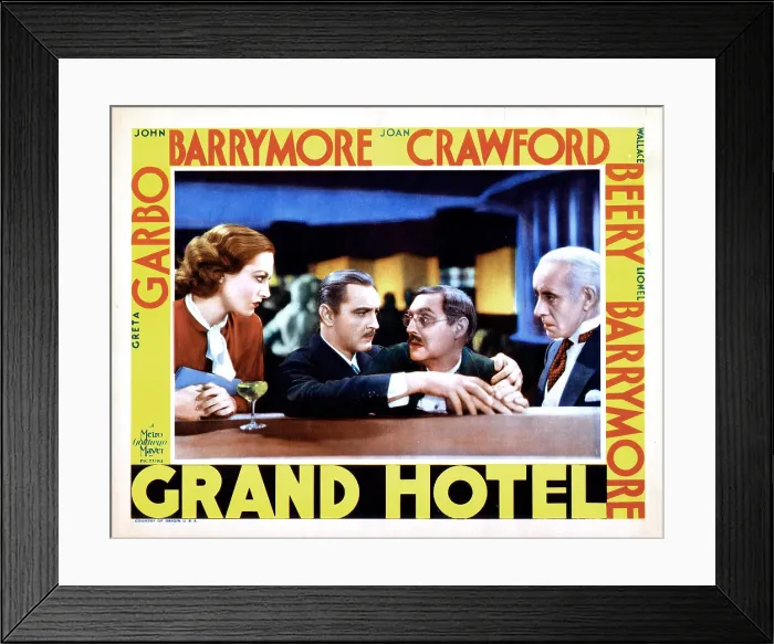 Framed Print : GRAND HOTEL, from left, Joan Crawford, John Barrymore, Lionel Barrymore, Lewis Stone, 1932