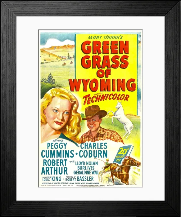 Framed Print : GREEN GRASS OF WYOMING, US poster, Peggy Cummins, Robert Arthur, 1948. TM & Copyright 20th Century Fox Film Corp. / courtesy Everett Collection