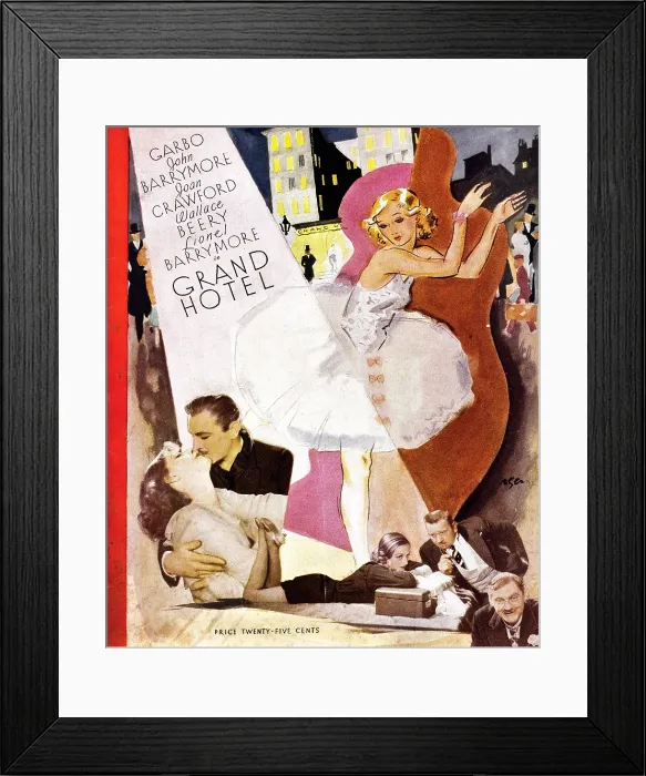 Framed Print : GRAND HOTEL, from left: Greta Garbo, John Barrymore, bottom right: Wallace Beery( center), Lionel Barrymore, 1932
