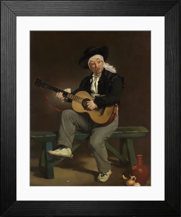 Framed Print : The Spanish Singer, by Edouard Manet, 1860, French impressionist painting, oil on canvas Framed Print : The Spanish Singer, by Edouard Manet, 1860, French impressionist painting, oil on canvas