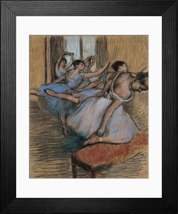 Framed Print : The Dancers, by Edgar Degas, 1900, French impressionist drawing, pastel and charcoal on paper
