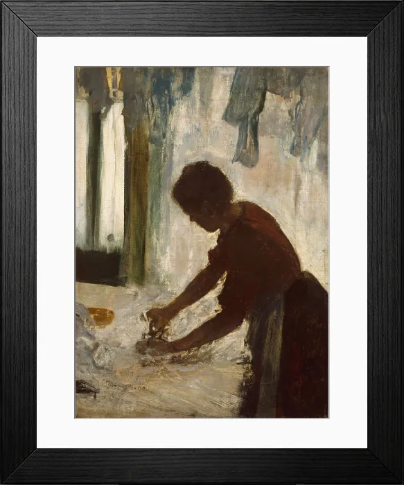 Framed Print : A Woman Ironing, by Edgar Degas, 1873, French impressionist painting, oil on canvas