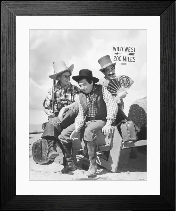 Framed Print : GO WEST, from left: Harpo Marx, Chico Marx, Groucho Marx, 1940