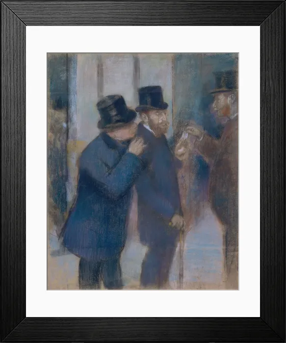 Framed Print : Portraits at the Stock Exchange, by Edgar Degas, 1879, French impressionist pastel drawing