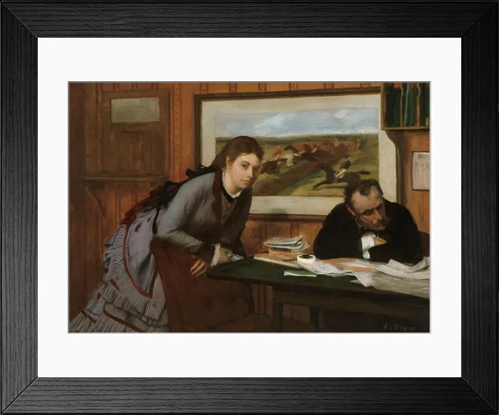 Framed Print : Sulking, by Edgar Degas, 1870, French impressionist painting, oil on canvas
