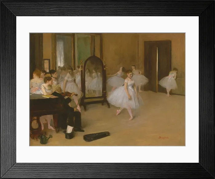 Framed Print : The Dancing Class, by Edgar Degas, 1870, French impressionist painting, oil on wood