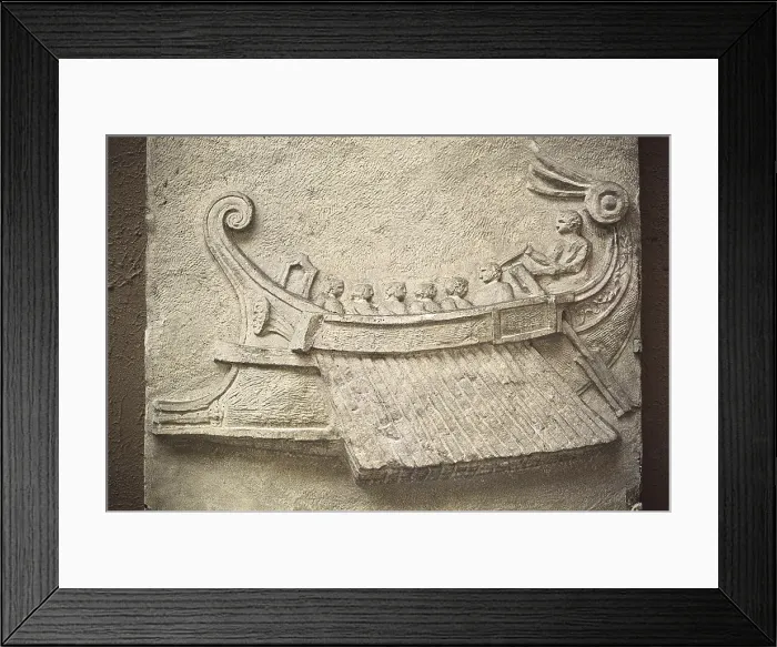 Framed Print : Bas-relief representing a trireme. Roman art. Relief on rock. ITALY. Naples. National Museum of Archaeology. - BeBa / Iberfoto / Everett Collection (584324)**US SALES ONLY** Framed Print : Bas-relief representing a trireme. Roman art. Relief on rock. ITALY. Naples. National Museum of Archaeology. - BeBa / Iberfoto / Everett Collection (584324)**US SALES ONLY**