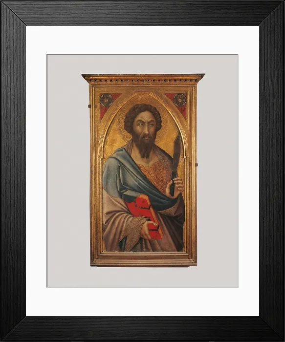 Framed Print : St Bartholomew, by Unknown Artist, 1380 - 1420 about, 14th Century - 15th century, cm 62 x 37 - Italy, Lazio, Rome, Capitoline Museums. All