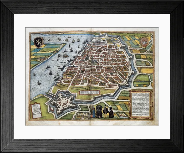 Framed Print : ORTELIUS, Abraham (1527-1598); BRAUN, George (1541-1622); HOGENBERG, Franz (1535-1590). Civitatis Orbis Terrarum (Theatrum orbis terrarum). 1572-1617. Antwerp (1572). Volume I