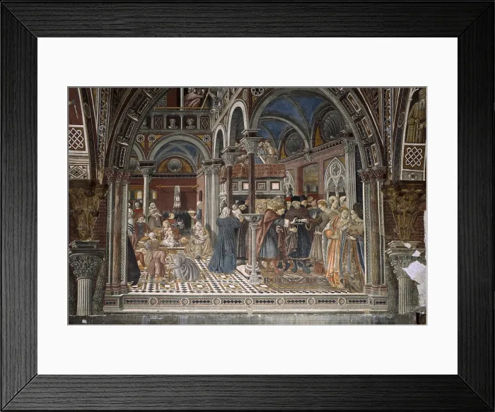Framed Print : DOMENICO DI BARTOLO (1400-1447). Marriage of an Orphan. 1441-1444. ITALY. Siena. Ospedale di Santa Maria della Scala (Santa Maria della Scala Hospital). Pilgrim Hall