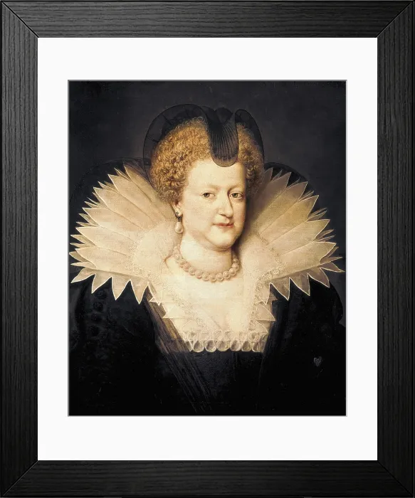 Framed Print : Marie De Medicis (1573-1642). Queen and regent of France, wife of Henry IV. Portrait by Pourbus school. Flemish art. Oil on canvas. FRANCE. Versailles