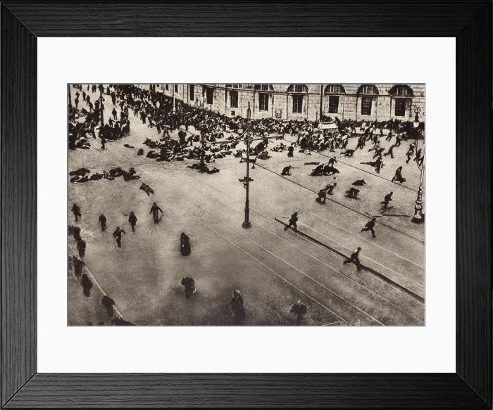 Framed Print : Bolshevik protest scattered by machine guns. Nevsky Prospect, Petrograd. July 4, 1917 Framed Print : Bolshevik protest scattered by machine guns. Nevsky Prospect, Petrograd. July 4, 1917