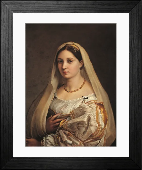 Framed Print : La donna velata, by Raffaello Sanzio, 1513, 16th Century, oil on panel, cm 85 x 64 - Italy, Tuscany, Florence, Palazzo Pitti, Palatine Gallery. All