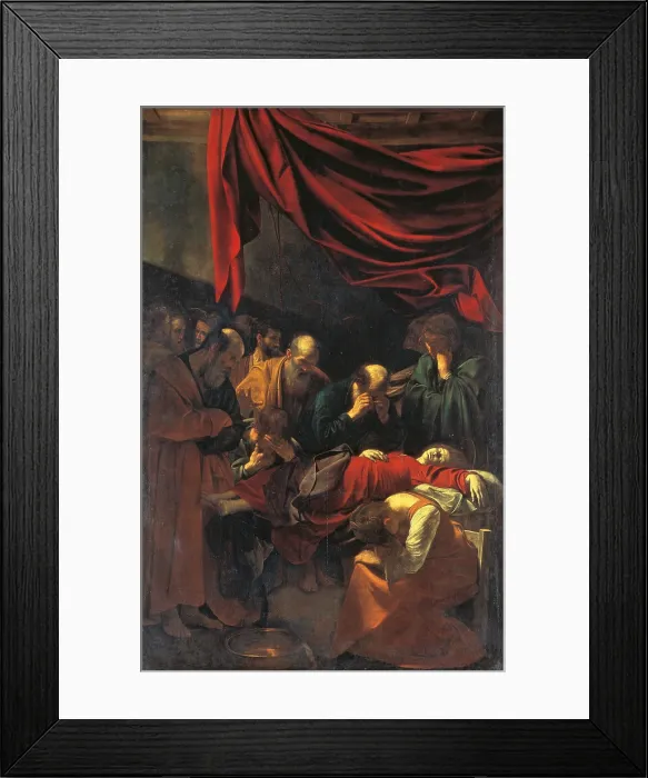 Framed Print : Death of the Virgin Mary, by Michelangelo Merisi known as Caravaggio, 1605 - 1606, 17th Century, oil on canvas, cm 369 x 245 - France, Ile de France, Paris, Muse du Louvre. All Framed Print : Death of the Virgin Mary, by Michelangelo Merisi known as Caravaggio, 1605 - 1606, 17th Century, oil on canvas, cm 369 x 245 - France, Ile de France, Paris, Muse du Louvre. All