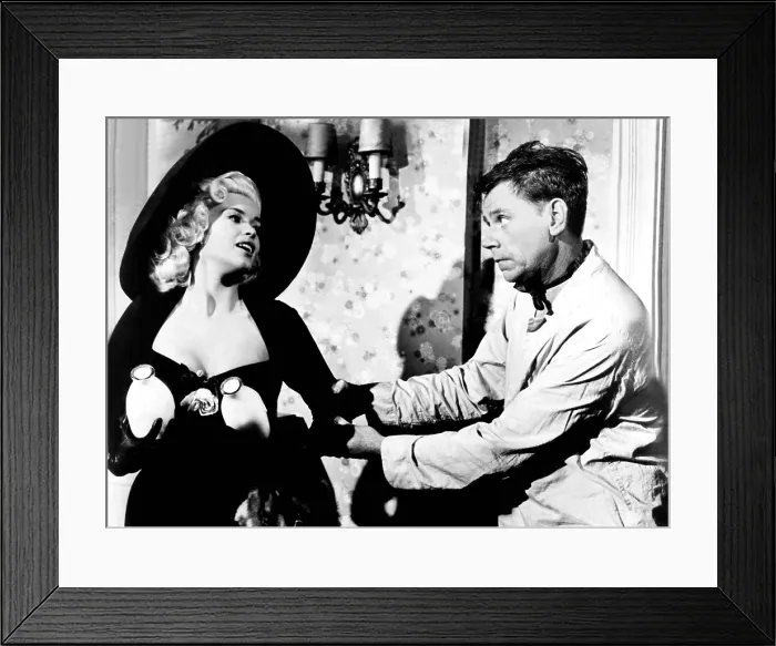 Framed Print : THE GIRL CAN'T HELP IT, Jayne Mansfield, Tom Ewell, 1956, milk, TM and Copyright (c)20th Century Fox Film Corp. All rights reserved