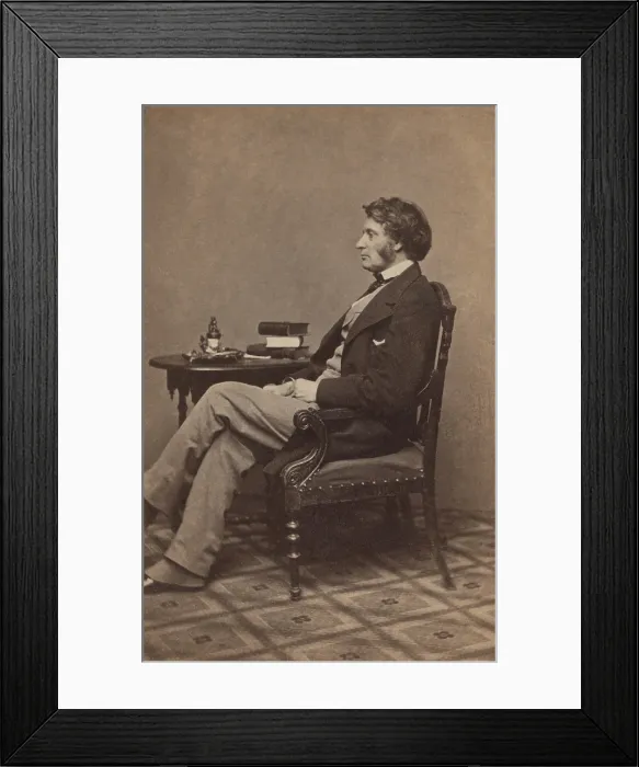 Framed Print : Senator Charles Sumner, Republican Senator from Massachusetts, in 1860s portrait by Mathew Brady