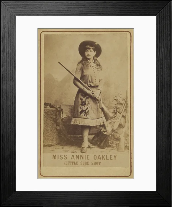 Framed Print : Miss Annie Oakley in 1885, the year she and husband Frank Butler joined BUFFALO BILLS WILD WEST Framed Print : Miss Annie Oakley in 1885, the year she and husband Frank Butler joined BUFFALO BILLS WILD WEST
