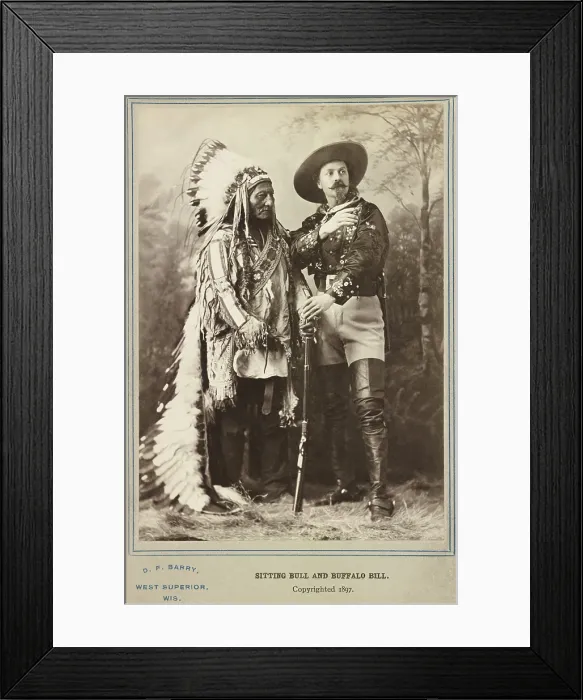 Framed Print : Chief Sitting Bull and Buffalo Bill 1885 when the former Hostile Sioux Chief joined the show Framed Print : Chief Sitting Bull and Buffalo Bill 1885 when the former Hostile Sioux Chief joined the show