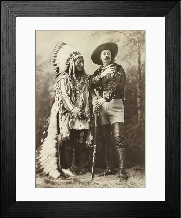 Framed Print : Chief Sitting Bull and Buffalo Bill 1885 when the former Hostile Sioux Chief joined the show Framed Print : Chief Sitting Bull and Buffalo Bill 1885 when the former Hostile Sioux Chief joined the show
