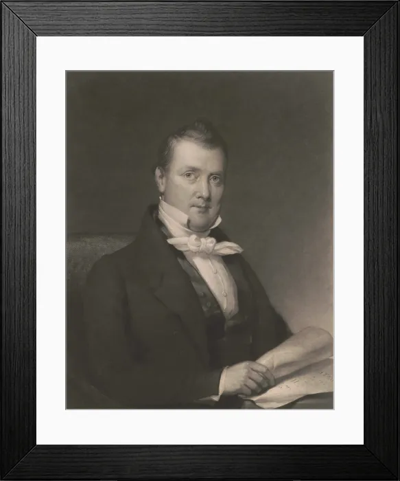 Framed Print : Future President James Buchanan in 1834, when he served as Pennsylvanias US Senator. He left the Senate in 1845 to become James Polks Secretary of State. Engraving by J