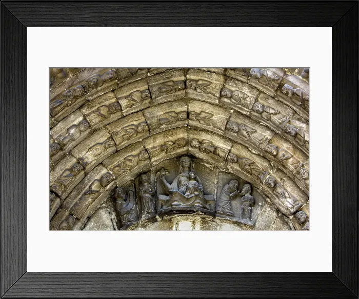 Framed Print : SPAIN. LLEIDA. Vall d'Aran. Betren. Sant Esteve's (St Stephen) church. Central tvympanum with a ogival archivolt