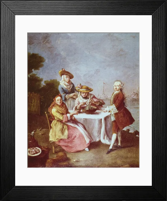 Framed Print : Country meal. mid. 18th c. Oil on canvas. ITALY. Venice. Ca Rezzonico. - BeBa / Iberfoto / Everett Collection (590109)**US SALES ONLY**