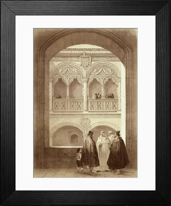Framed Print : PEREZ VILLAAMIL, Jenaro (1807-1854). Espana artistica y monumental. 1842 - 1850. Patio of the Colegio de San Gregorio in Valladolid Framed Print : PEREZ VILLAAMIL, Jenaro (1807-1854). Espana artistica y monumental. 1842 - 1850. Patio of the Colegio de San Gregorio in Valladolid