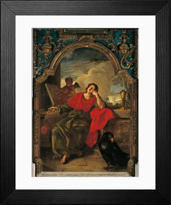 Framed Print : St John the Evangelist, by Santo Piatti, 18th Century, - Italy, Veneto, Venice, San Martino church. All