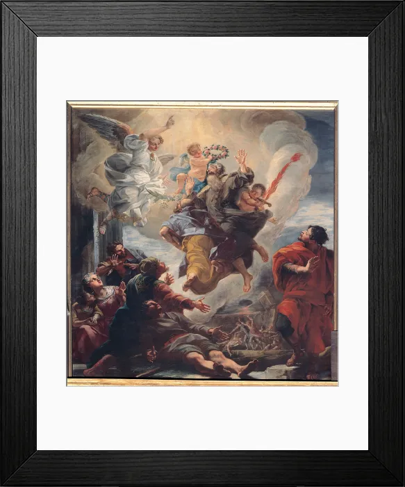 Framed Print : The Translation of Enoch and Elijah, by Santo Piatti, 18th Century, - Italy, Veneto, Venice, Carmini Church. All
