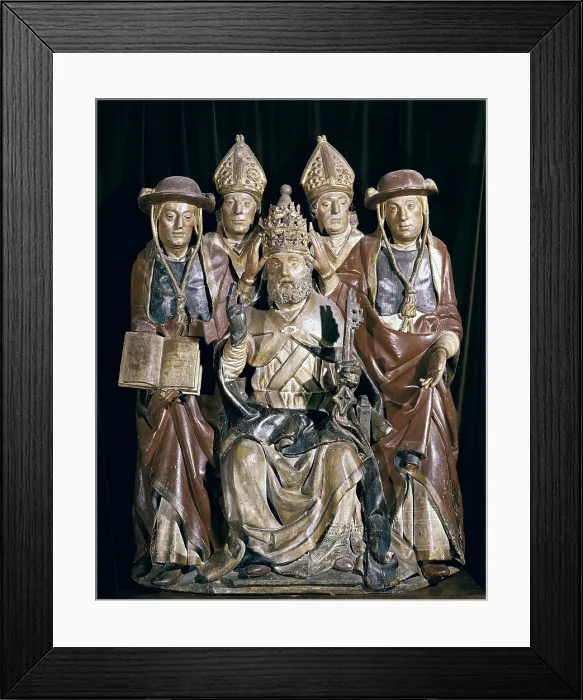 Framed Print : BENEDICT XIII. Antipope, born Pedro de Luna. Polychromous carving in Flemish-Spanish style. Antipope Pedro de Luna. 16th c. Sculpture on wood. SPAIN. Barcelona Framed Print : BENEDICT XIII. Antipope, born Pedro de Luna. Polychromous carving in Flemish-Spanish style. Antipope Pedro de Luna. 16th c. Sculpture on wood. SPAIN. Barcelona