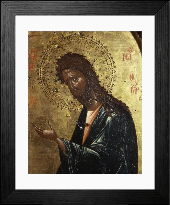Framed Print : Deesis, by Onufri Qiprioti, 17th Century, tempera on wood - Albania, Berat, Onufri Museum. Detail