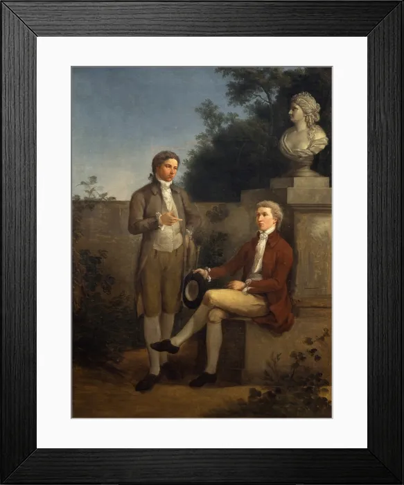 Framed Print : Two Young Men in the Garden, by Teodoro Matteini, 1805, 19th Century, canvas - Italy, Veneto, Venice, Accademia Galleries. Whole artwork view