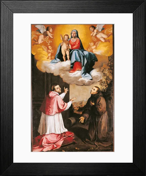 Framed Print : Madonna and Child with St Framed Print : Madonna and Child with St