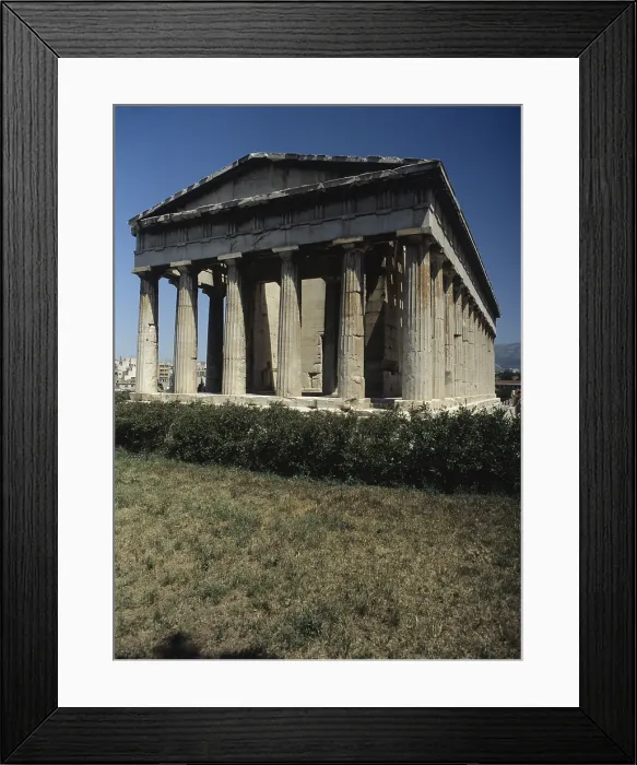 Framed Print : Temple of Hephaestus also known as Hephaesteios, 440 b.C. 5th Century b.C. Athens, the Agora - Whole artwork view. View of the exastyle doric temple Framed Print : Temple of Hephaestus also known as Hephaesteios, 440 b.C. 5th Century b.C. Athens, the Agora - Whole artwork view. View of the exastyle doric temple