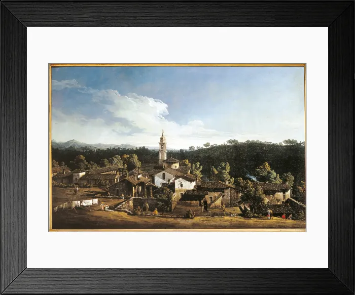 Framed Print : View of Gazzada, by Bernardo Bellotto, 1744 about, 18th Century, oil on canvas, cm 64, 5 x 98, 5 - Italy, Lombardy, Milan, Brera Art Gallery. All