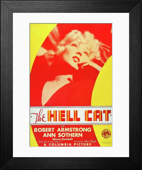 Framed Print : THE HELL CAT, US poster art, Ann Sothern, 1934