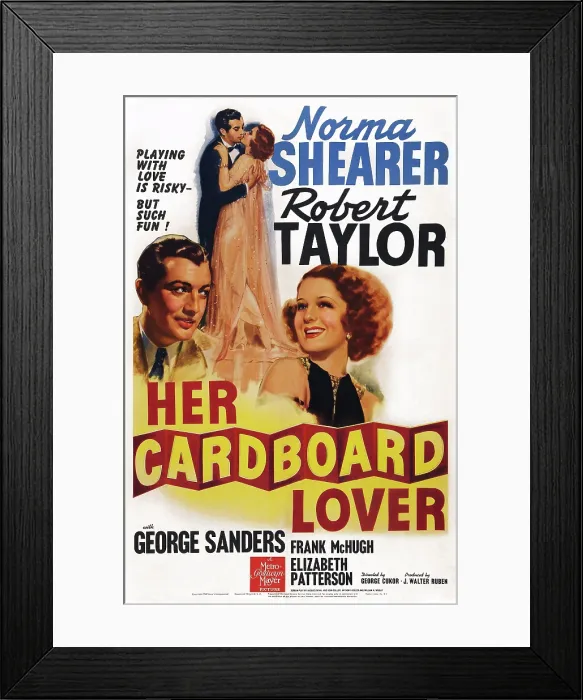 Framed Print : HER CARDBOARD LOVER, US poster art, from left: Robert Taylor, Norma Shearer, 1942