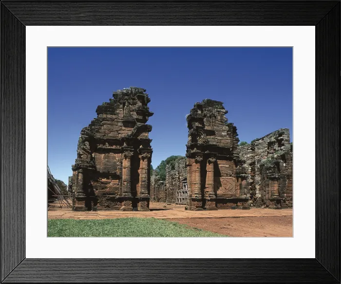 Framed Print : ARGENTINA. MISIONES. San Ignacio Mini. Ruins of jesuit mission of the Guaranis, founded in 1610 and located finally in 1696. World Heritage Site by UNESCO in 1984