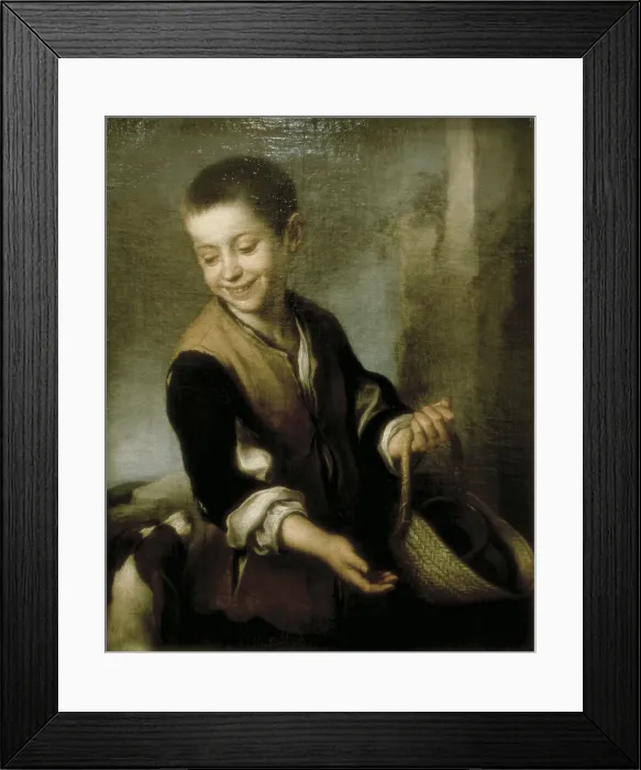 Framed Print : MURILLO, Bartolome Esteban (1617-1682). Boy with a dog. 1655 - 1660. Baroque art. Oil on canvas. RUSSIA. Saint Petersburg. State Hermitage Museum