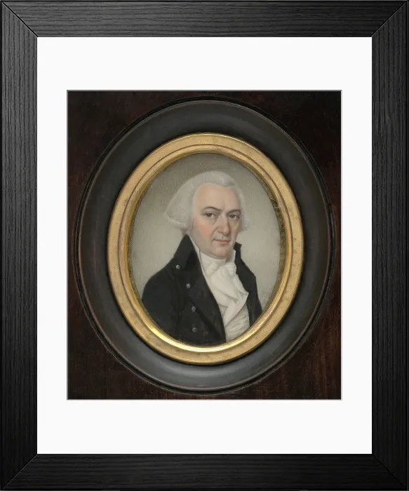 Framed Print : Gouverneur Morris, by Pierre Henri, 1798, miniature painting, watercolor on ivory