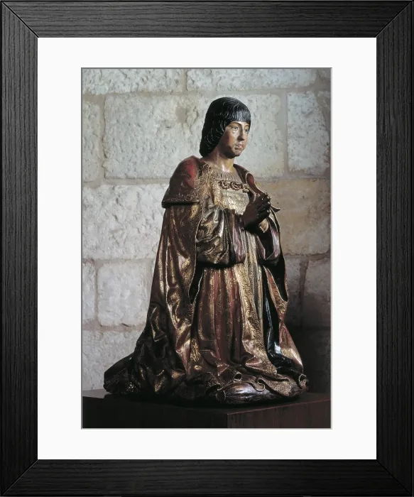 Framed Print : BIGARNY or VIGARNY, Felipe (1475-1542). Praying statue of Ferdinand the Catholic. beg. 16th c. SPAIN. Granada. Royal Chapel. Polychrome wood. Renaissance art. Sculpture on wood