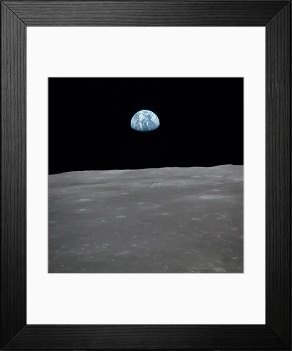 Framed Print : Apollo 11 Earth rise over the Moon. Earth on the horizon in the Mare Smythii Region of the Moon. Image 11 of a NASA sequence of 18. July 20, 1969 Framed Print : Apollo 11 Earth rise over the Moon. Earth on the horizon in the Mare Smythii Region of the Moon. Image 11 of a NASA sequence of 18. July 20, 1969