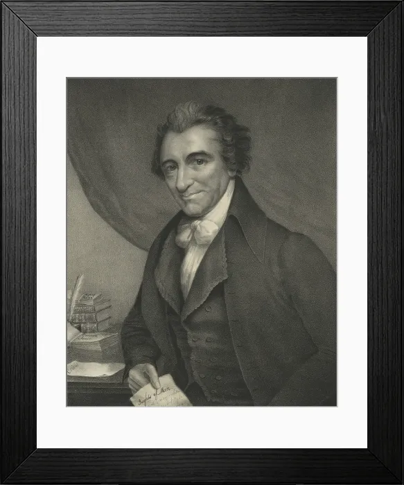 Framed Print : Thomas Paine, English-born American political and philosopher, wrote a 1775 pamphlet Common Sense, an extremely influential argument for American Independence